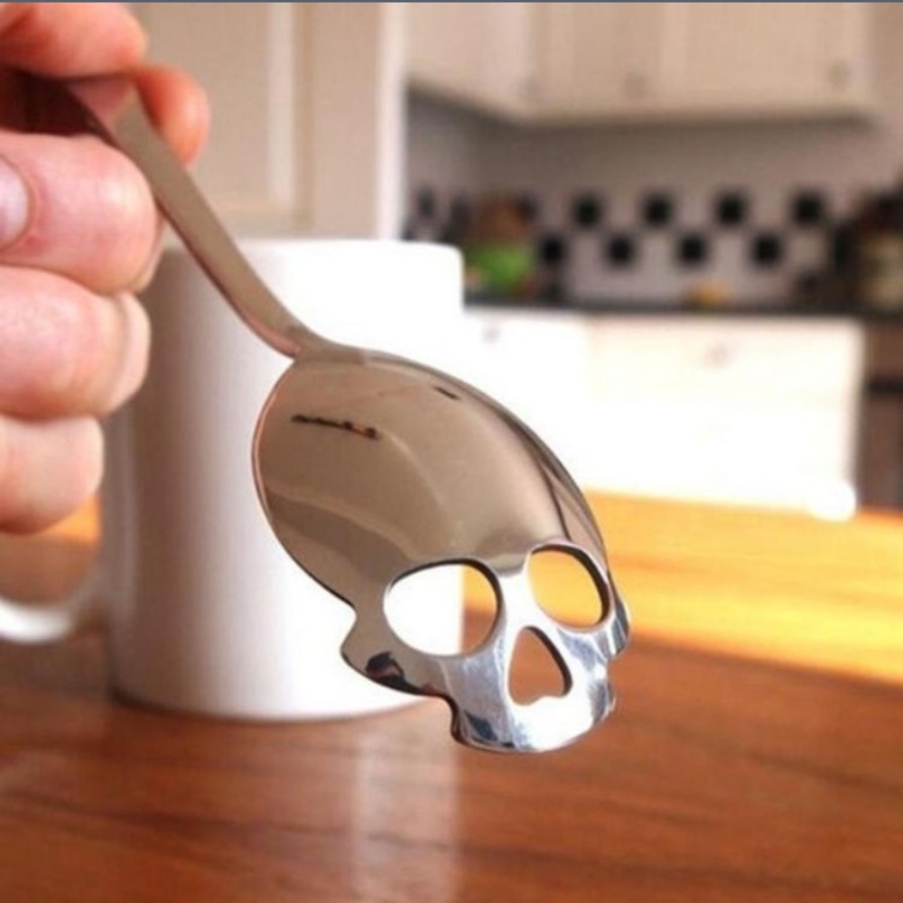 💀 1 Awesome Premium Skeleton Skull Sugar Spoon 💀 - Picture 5 of 13